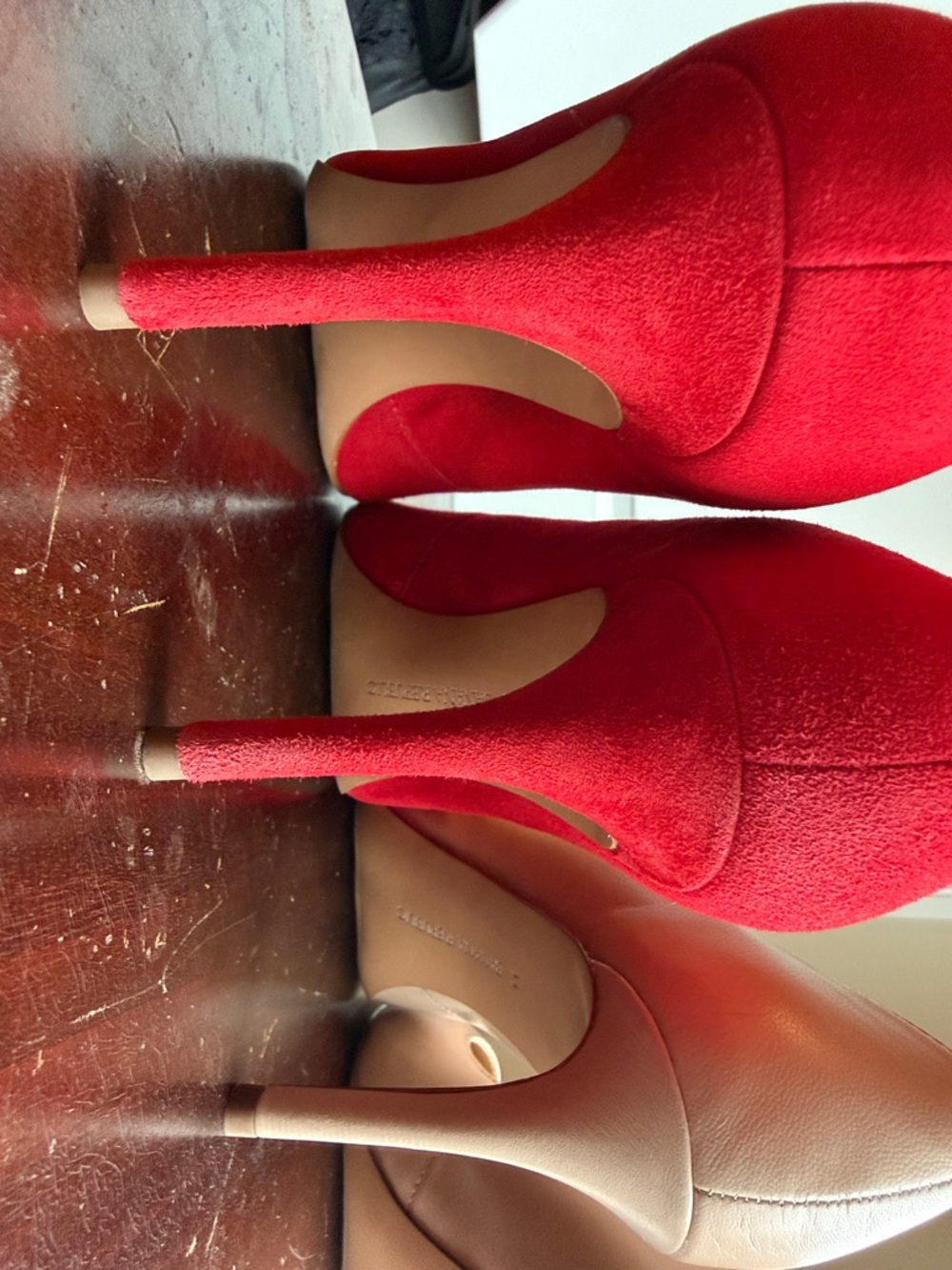 Like New Banana Republic Pointed Toe High Heels in Red and Nude - Picture 12 of 13